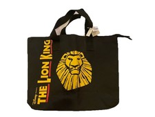 New Disney The Lion King Tote Bag Black Zip Broadway Musical 19"x14" Canvas