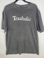 Texaholic Comfort Colors Graphic T-Shirt Size XL Gray Texas Pride Southern Tee