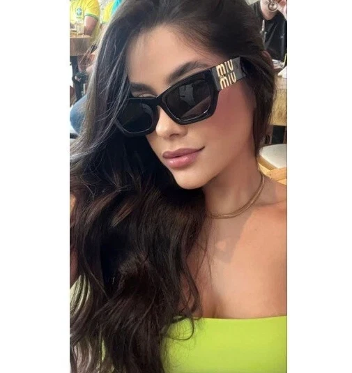 Gafas de sol Miu Miu MU 09WS 1AB5S0 negras doradas gris oscuro lentes mujeres auténticas Foto 3 de 4