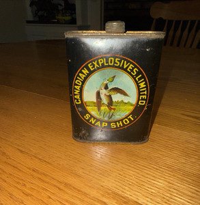 Vintage Canadian Explosives Limited Snap Shot Powder Empty 4" Mini Tin