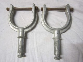 BOAT ROWLOCKs x Pair cast aluminium 63mm internal dia 17mm dia spigot USED
