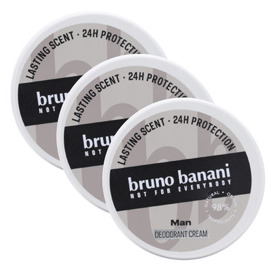 3x bruno banani Man Not For Everybody Deodorant Cream 24H Schutz je 40ml Creme