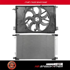 A/C Condenser & Radiator Cooling Fan Assembly For 19 20-2021 Toyota RAV4 2.5L