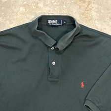 Polo by Ralph Lauren Shirt Mens XL Green Solid Short Sleeve Polo Cotton Preppy