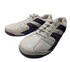 Dexter Women's 9 M Bowling Shoes Slide-Rite White Purple Suede Lace Up Retro...
