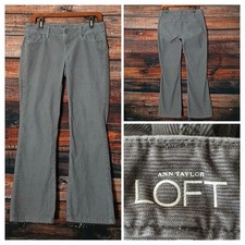 Ann Taylor LOFT Pants Size 4 27 Curvy Boot Cut Gray Corduroy Low Rise