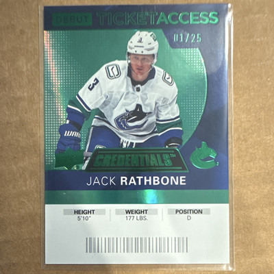 Upper Deck 2020-21 Debut Ticket Access RC Jack Rathbone #51 Green /25