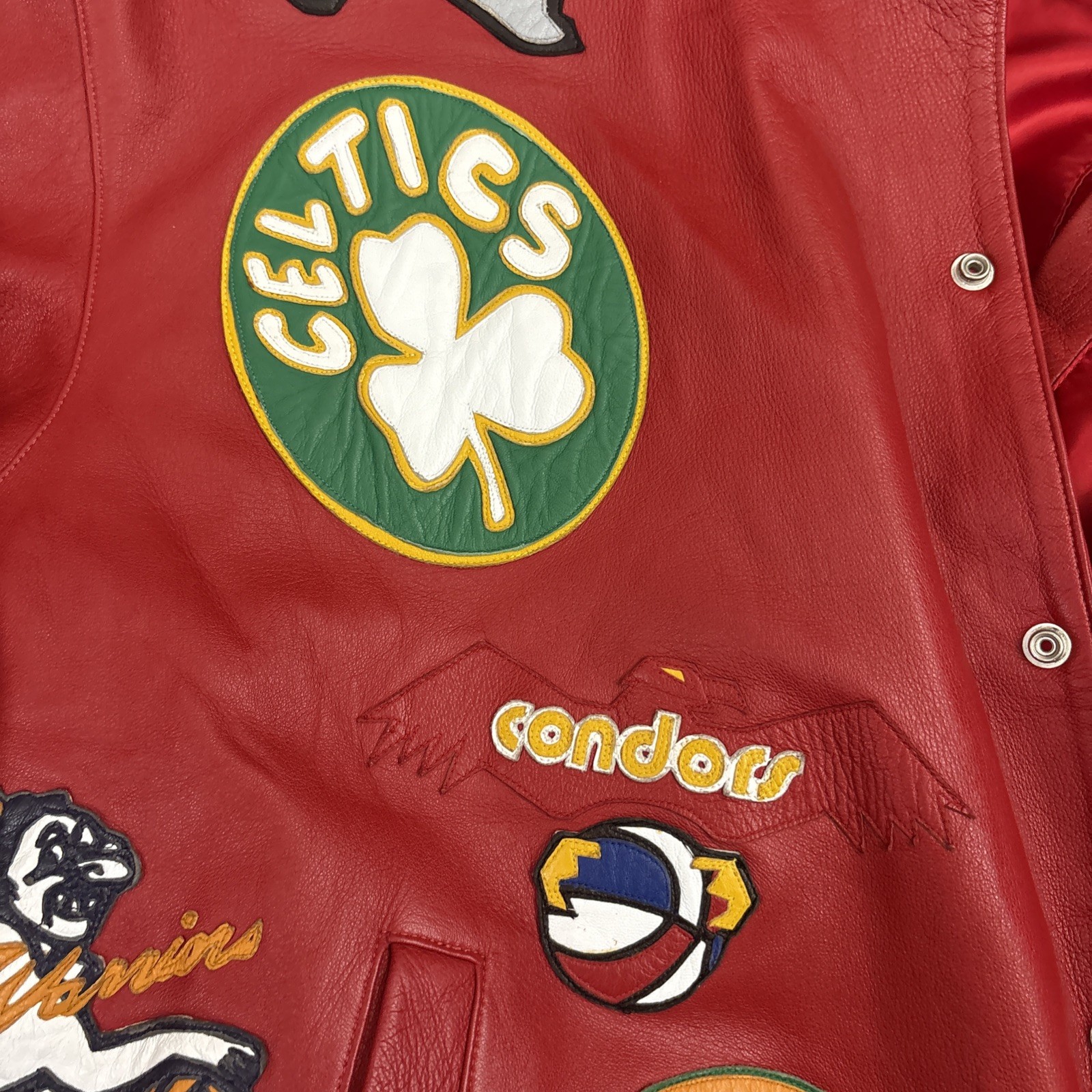 Jeff Hamilton Jacket NBA ABA Throwback Logos Red … - image 12