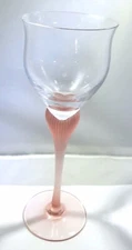 Mikasa Sea Mist Coral Frosted Stem Water Goblet 9¼" have 2, sell each