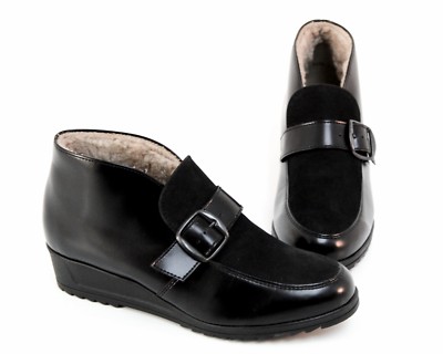 Stiefeletten Ara Winter Schlupf Luftpolster Echtleder schwarz Gr