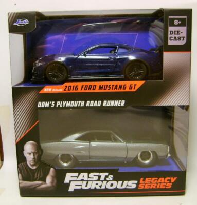 2016 '16 MUSTANG DOMS ROAD RUNNER 2 PACK FAST FURIOUS 1:32 METALS JADA 2023