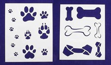 Dog Bone/Paw Print 2 Piece Stencil Set 14 Mil 8 X 10 Inches