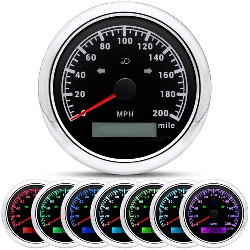 85mm Waterproof GPS Speedometer 200MPH Gauge for Motorcycles Boat Car Truck ATV