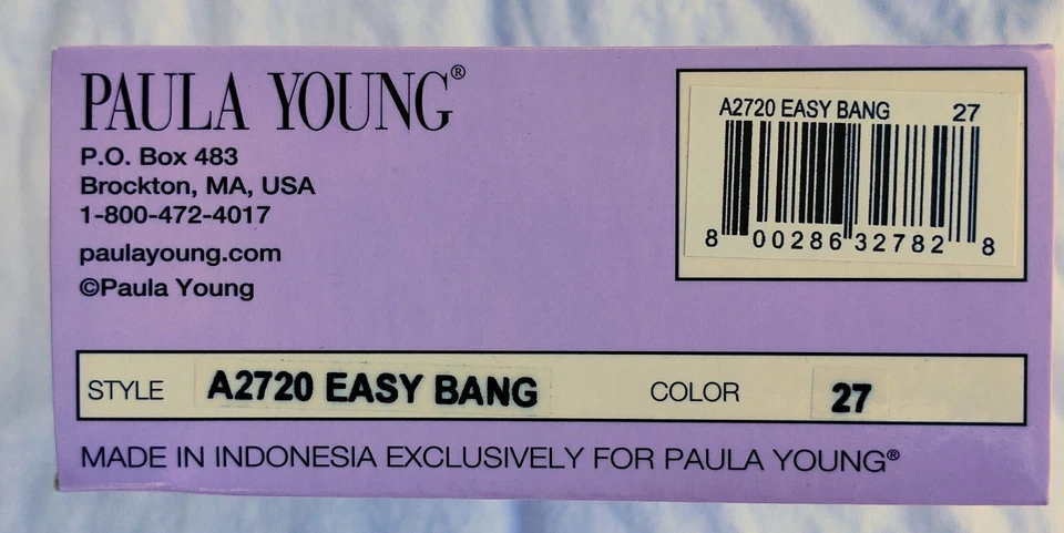 Peluca Paula Young Easy Bang A2720 Color 27 Nueva En Caja Castaño Rojizo Hecha en EE. UU. Foto 3 de 4