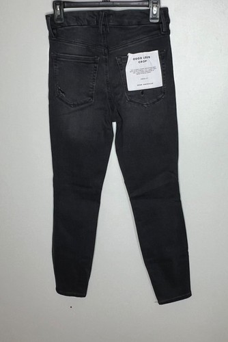 GOOD AMERICAN Good Legs Crop, ultimate skinny black, sculpting jeans ,6-12 NWT - Picture 6 of 13