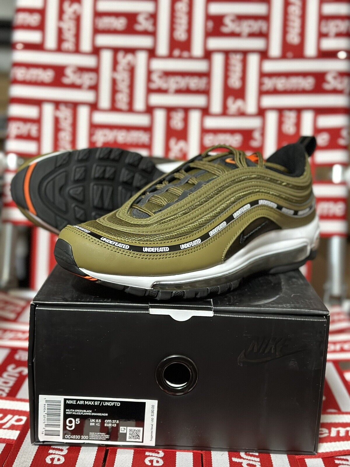 in de tussentijd heilig explosie Size 9.5 - Nike Air Max 97 x Undefeated Militia Olive Green DS DC4830 300  194954071732 | eBay