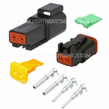 2 Pin Black Deutsch DT DT04-2P DT06-2S  waterproof electrical connector kit
