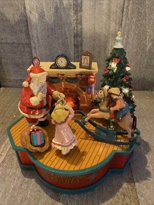 Lustre Fame Christmas Music Box Animated & Lighted Welcome Santa