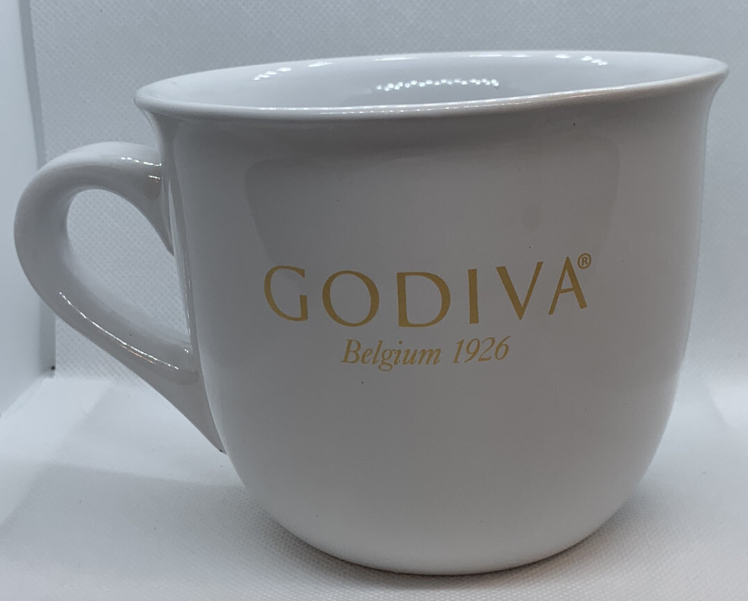 Godiva Belgium 1926 Large Coffee Mug Cappuccino Cup White Gold Logo 40 Oz For Sale Online Ebay