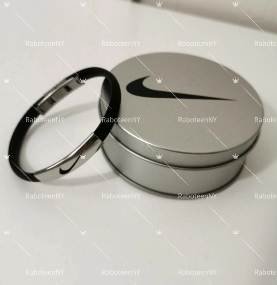 Unisex Nike Sport Silicone Wristbands Bracelet Stainless Steel Clasp w/Metal Box - Image 2 of 4
