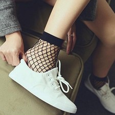 2 Paar sexy Damen Netzsocken Socken Netzstrümpfe Fishnet socks kurz schwarz 