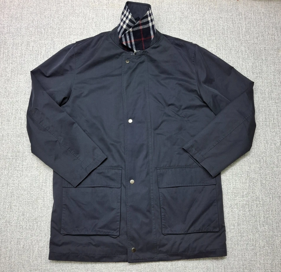 Burberry London Coat Jacket Men's Winter Lined Wool Nova check Blue Size 3 /M - Image 3 of 4