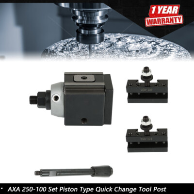 AXA 250-100 Set Piston Type Quick Change Tool Post Holder Fit For Lathe 6- 12''