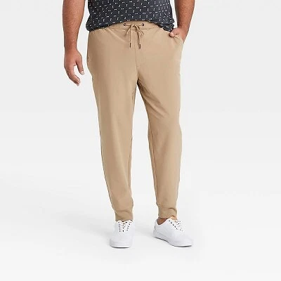 Men s Big Tall Tapered Tech Jogger Pants Goodfellow Co Khaki