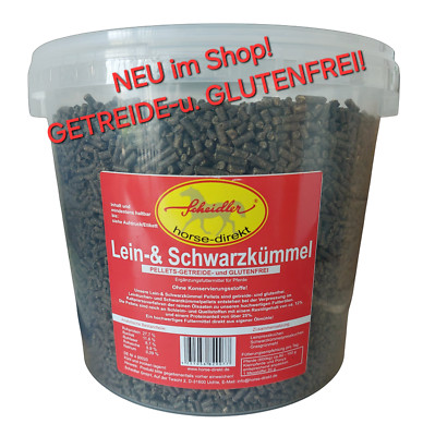 Lein-& Schwarzkümmel Pellets 3kg getreide-u. glutenfrei für  Pferd, Pony