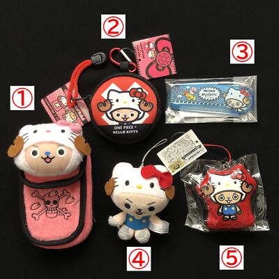 ONE PIECE×Hello Kitty　ストラップ　ガチャ One Piece x Hello Kitty Collaboration Chopper Goods 5 Types Set