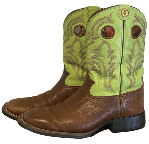 Tony Lama Mens Rylen 13in Brandy/Green Full Quill Ostrich  display picture 1