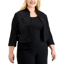 Kasper Women's Metallic Suit Separate Open-Front Blazer Jacket Plus Size NWT
