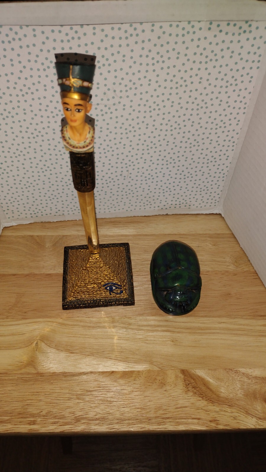 Pacific Giftware Lot: Nefertiti Letter Opener & Scarab Paperweight by Veronese