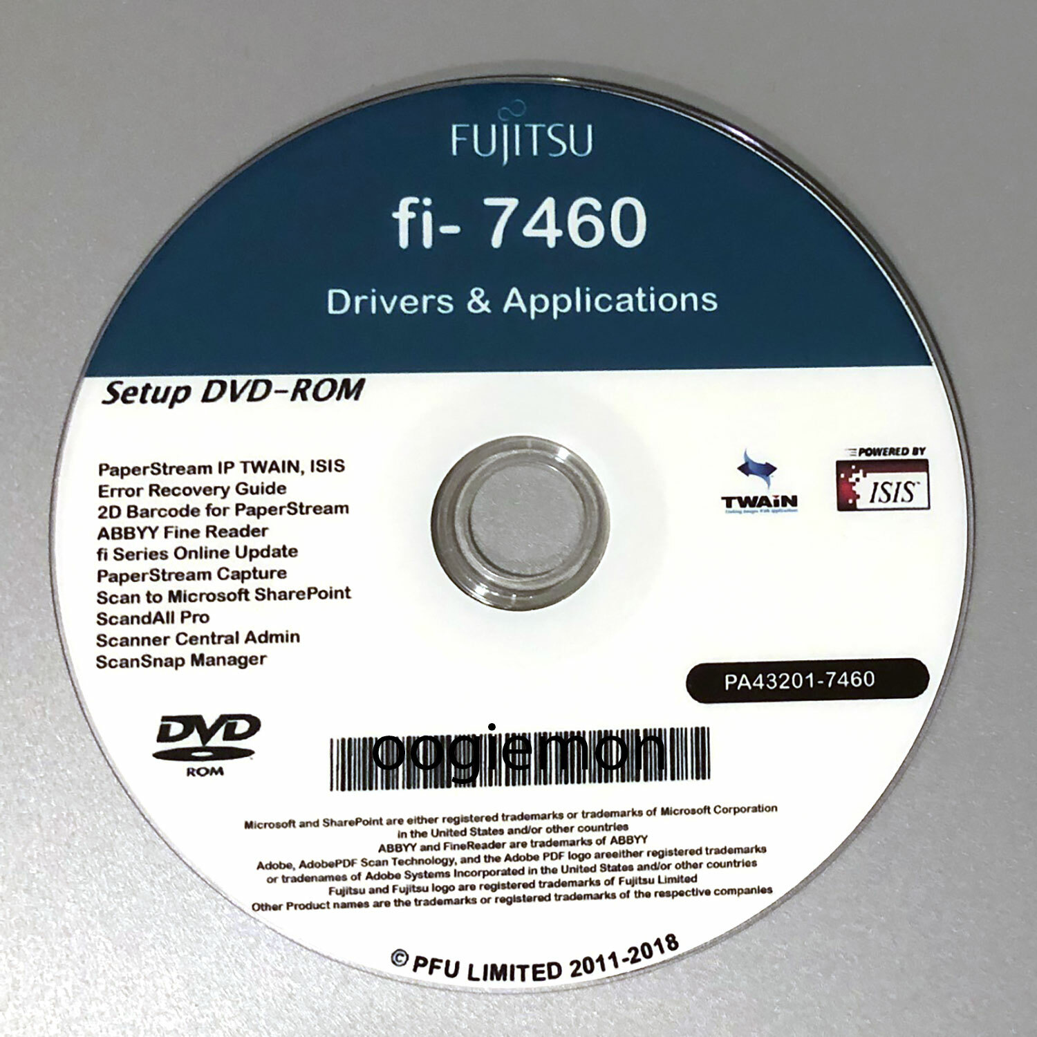 Setup DVD for Fujitsu fi-7460 - Driver Installation APP Software - Windows  | eBay