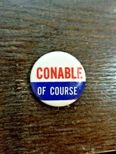 RARE Vintage - Barber "Benjamin" Conable of Course Pin back  