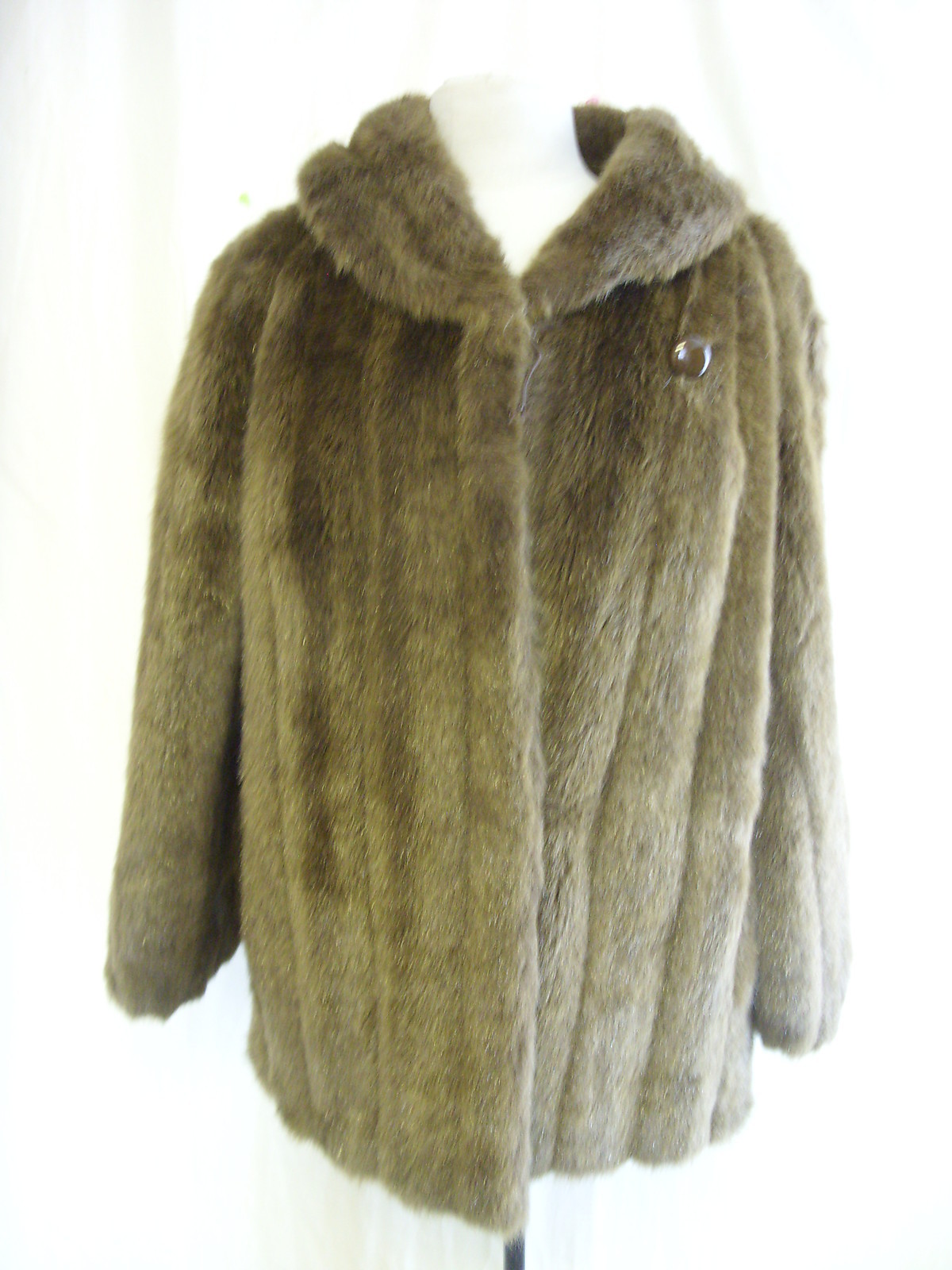 ALTRA Cappotto Donna Sconosciuto taglia 14 marrone pelliccia sintetica altalena busto 36" 8262