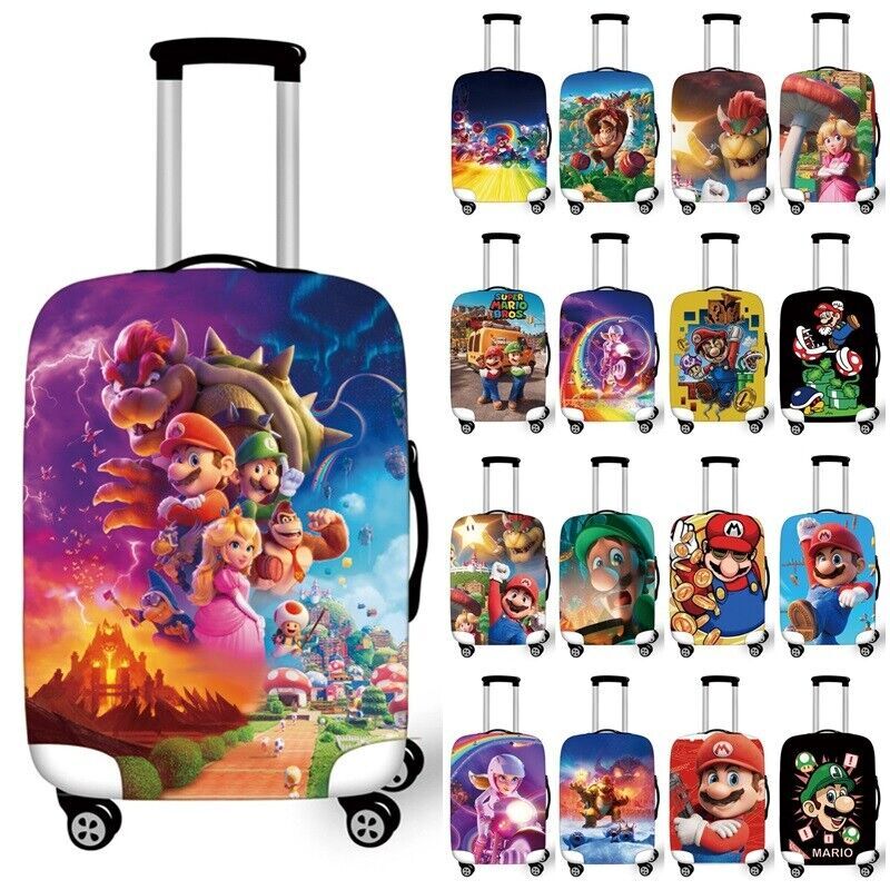 Super Mario Bros Copribagaglio Trolley da Viaggio Protezione Valigia Borsa  Antip