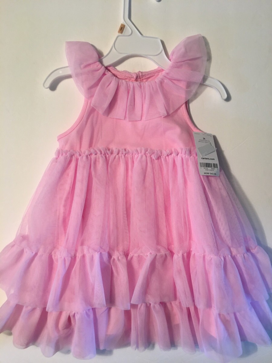 carters pink tulle dress NWT**Carters Pink Tulle Tiered DRESS**Toddler 2T**Flower Girl *Special  Occasion