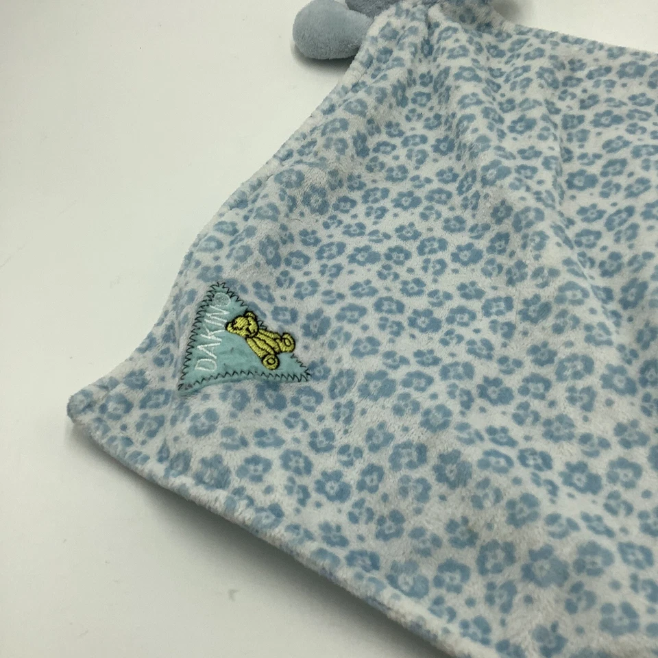 Manta de seguridad para bebé Dakin azul blanco oso de peluche sonajero a rayas Lovey Foto 4 de 4