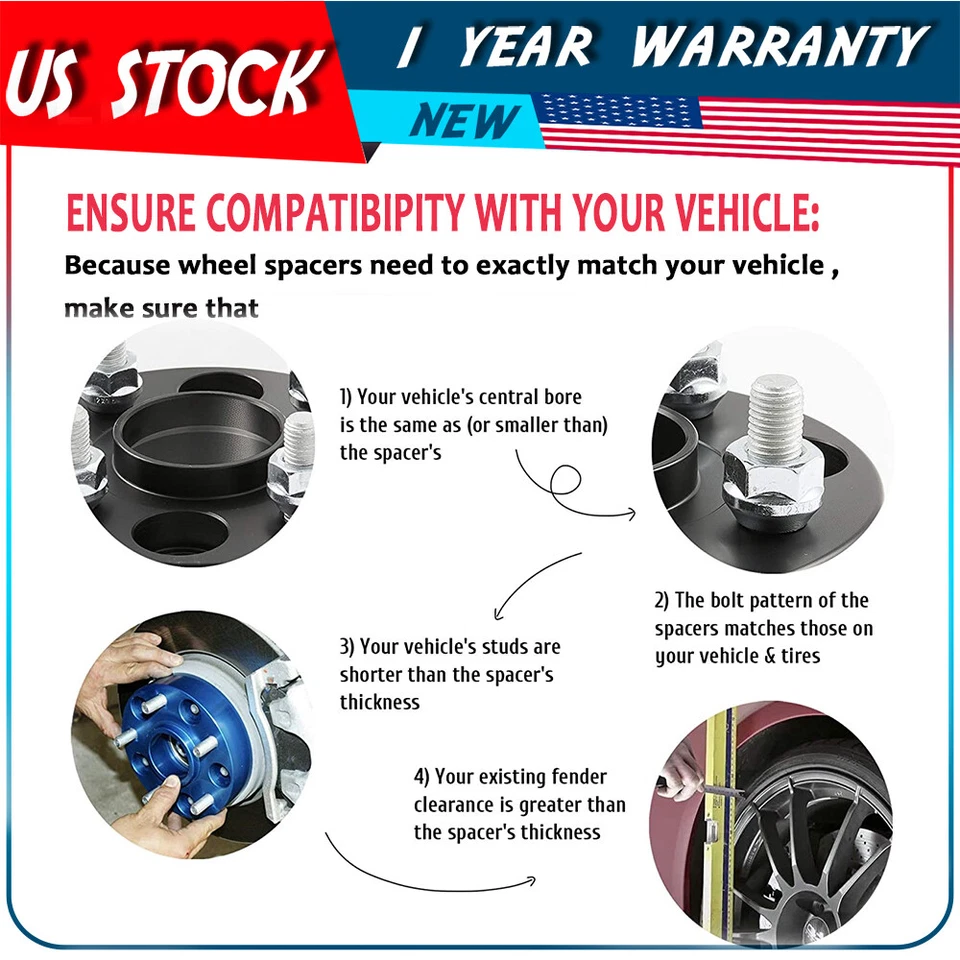 4pcs 1" Atv 4/110 Wheel Spacers 4X110mm 10x1.25 Fits Yamaha Grizzly 350 450 550 - Image 4 of 4