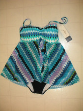 Profile by Gottex Moroccan Escape 1 PC Flyaway Bandeau Swimsuit Sz 8 NWT
