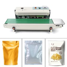 Commercial Horizontal Continuous Plastic Bag Band Sealer Sealing Packing Machine