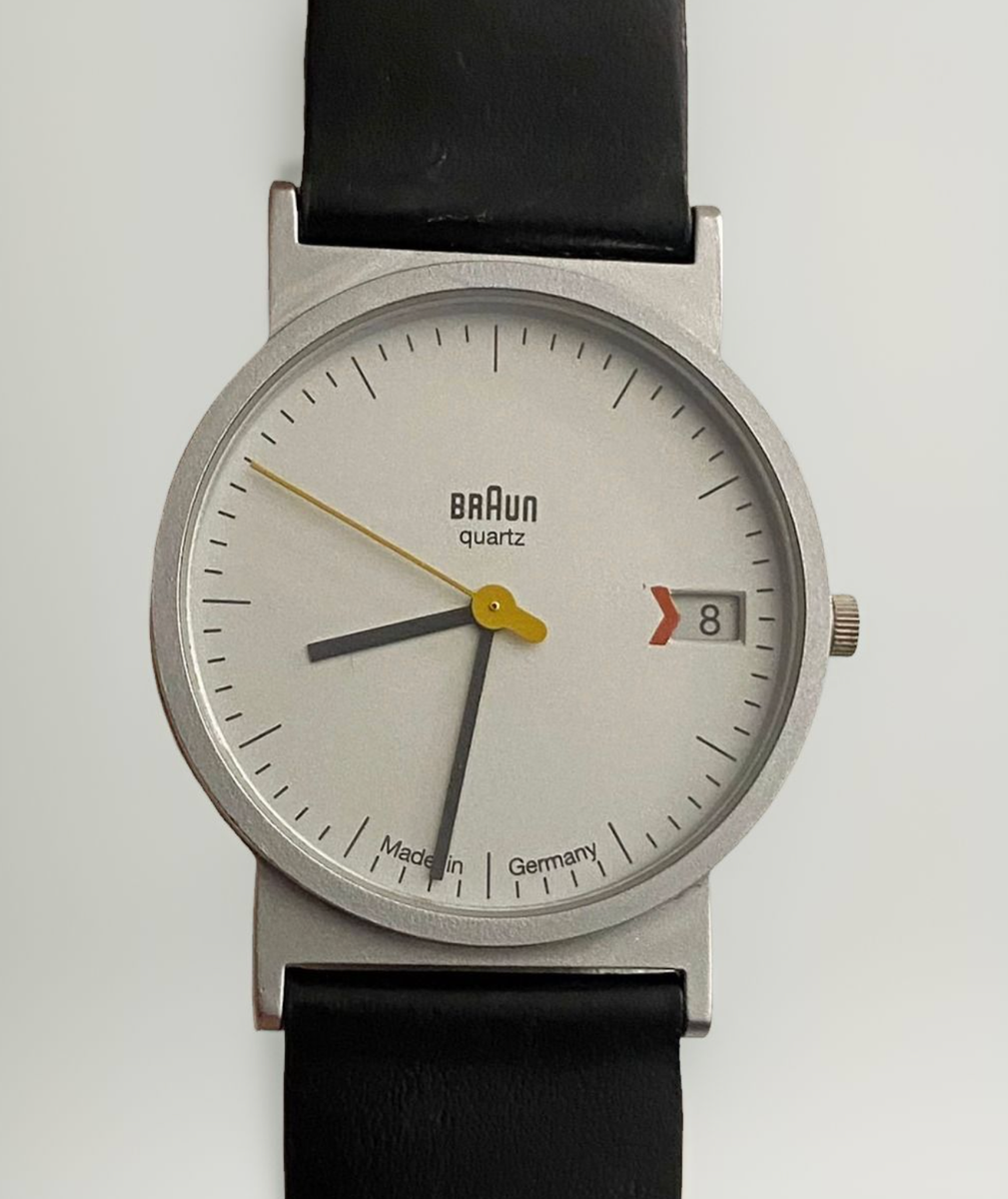 Braun AW20 Chrome Watch Designed by Dietrich Lubs Made in 1987 