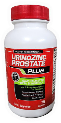 UrinoZinc Prostate Plus 75 Caplets Healthy Flow and Frequency NEW SEALED