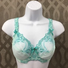 ALEGRO Sheer with Lace Underwire Sexy Lingerie Bra - Aqua Blue 9006 - 30-40 NWT