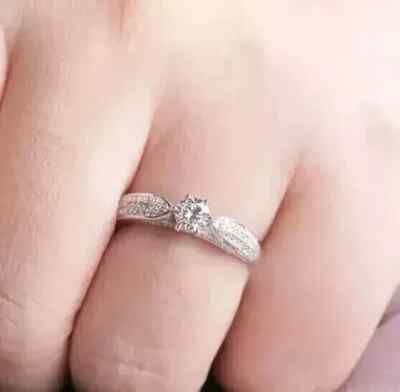 2Ct Real Moissanite Round Cut 14k White Gold Plated Women's Engagement Ring
