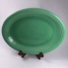 Vintage Fiesta Homer Laughlin LIGHT GREEN 12.5" Oval Serving Platter Fiestaware