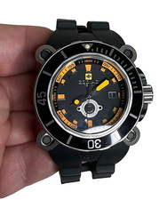 ZODIAC ZMX-05 BLACK ORANGE LIMITED EDITION 48MM QUARTZ 200M DIVER ZO8531 WATCH