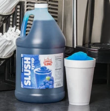 4 Pack Concentrate Syrup Frozen Blue Raspberry Slushy Drink Machine 1 Gallon