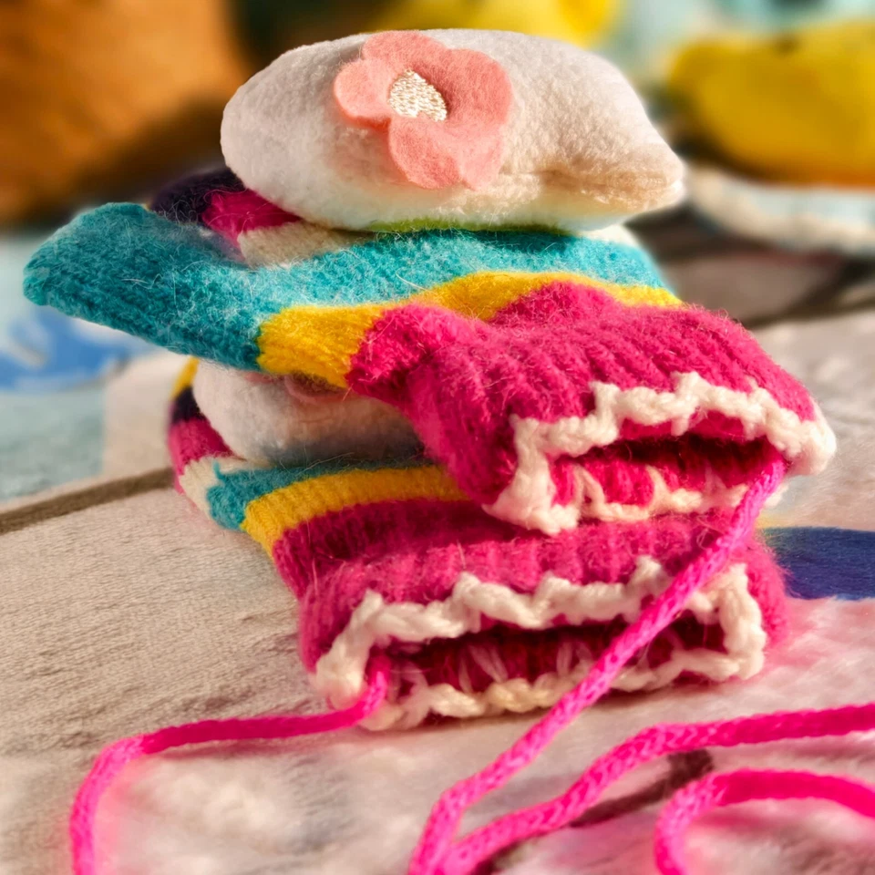 Guantes suaves de invierno estilo lindo para niños niñas evitan perder cuerda guantes cálidos 2025 Foto 3 de 4